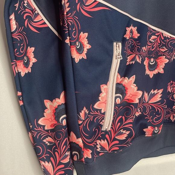 Nike floral blue and pink quarter zip pull over sweatshirt - Picture 3 of 7